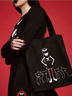 Emily The Strange Purrever Together Tote Bag Dollskill Halloween Cat Goth